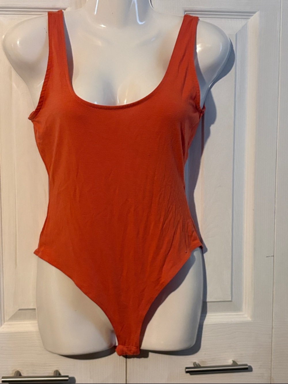 Forever 21 Orange Scoop Neck Bodysuit